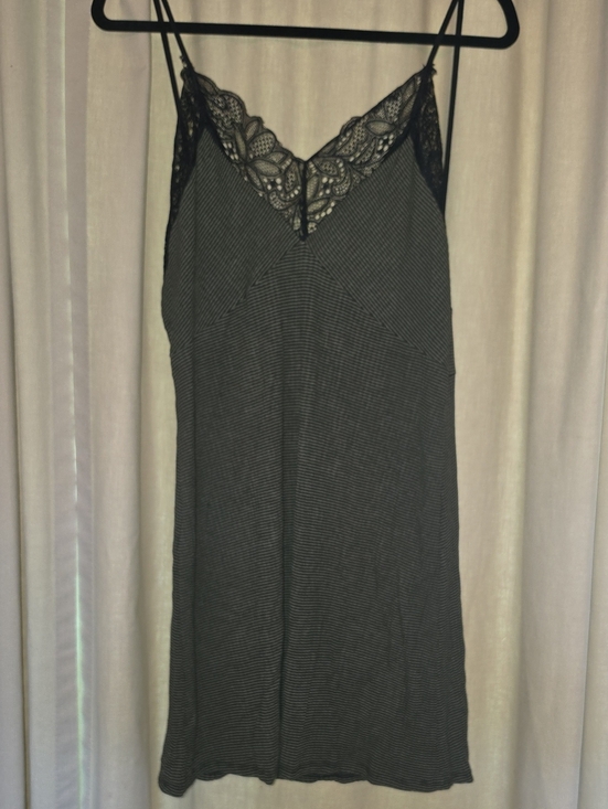 Allie Rose Other - Lace Trim Black And Dark Green Sleeveless Slip Chemise
